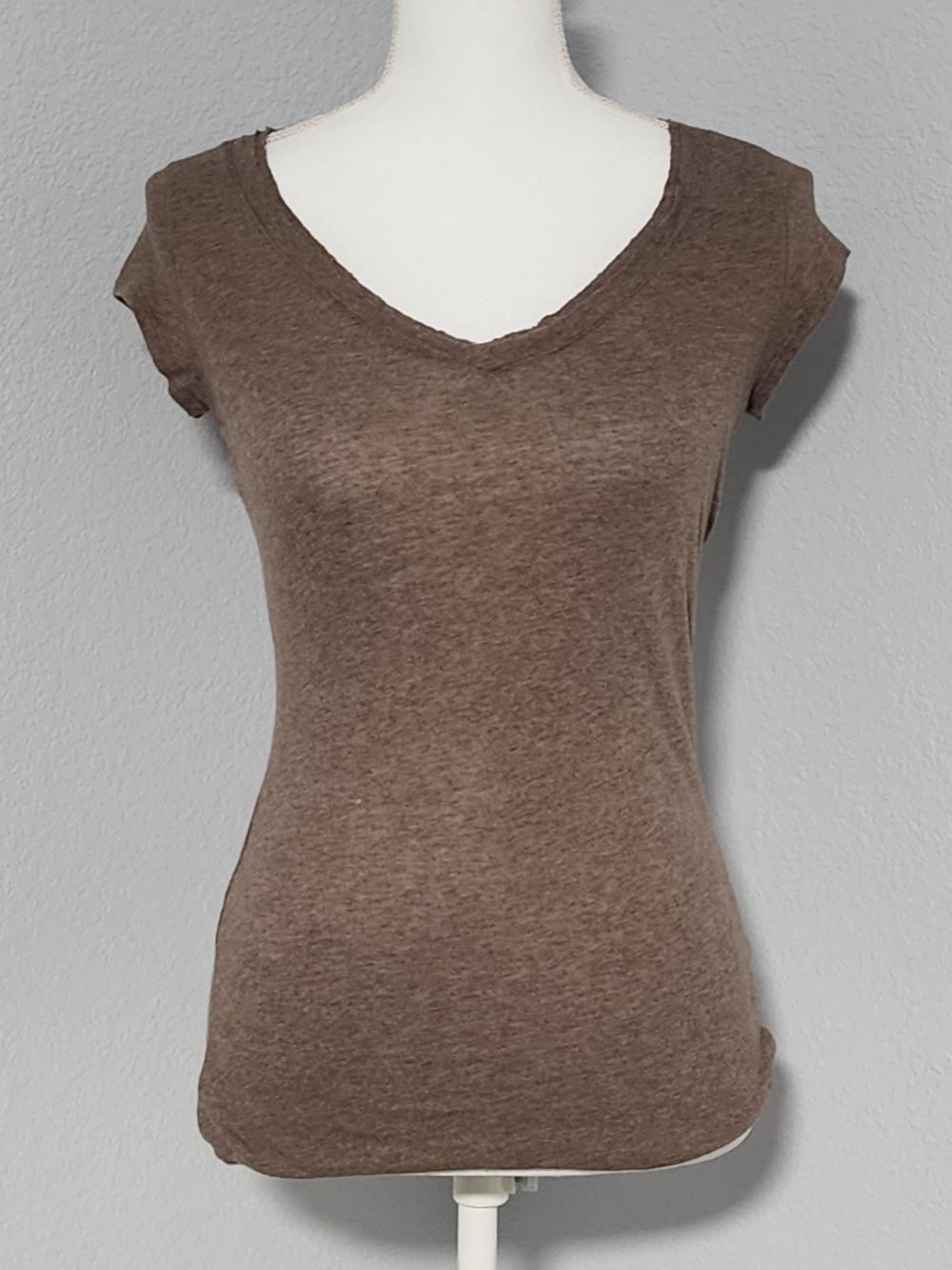 Vintage Y2K Ellemenno 100% Cotton V-neck Short Sleeve Blouse Womens Size Small